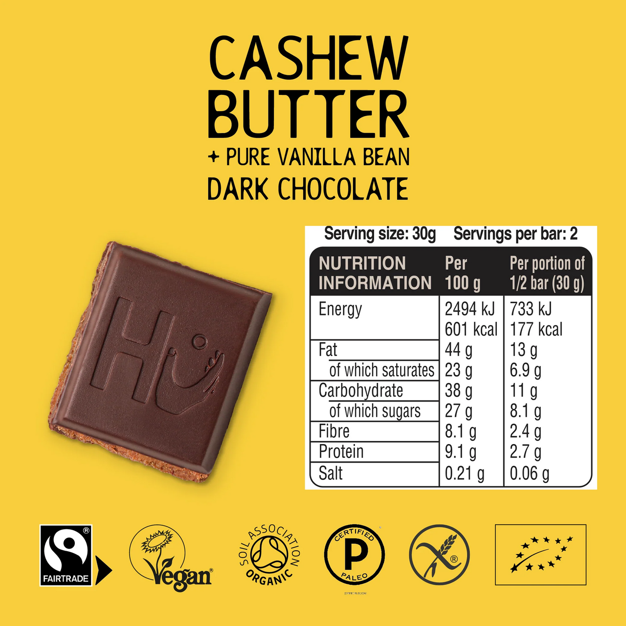 Hu Chocolate - Dark Chocolate - Cashew Butter + Vanilla