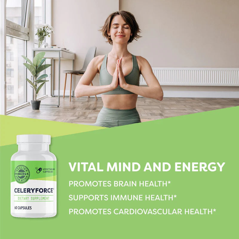Vimergy Herbs - Celeryforce 60caps (Magnesium Glycinate, Inositol, L-Glutamine, L-Taurine, and Choline)