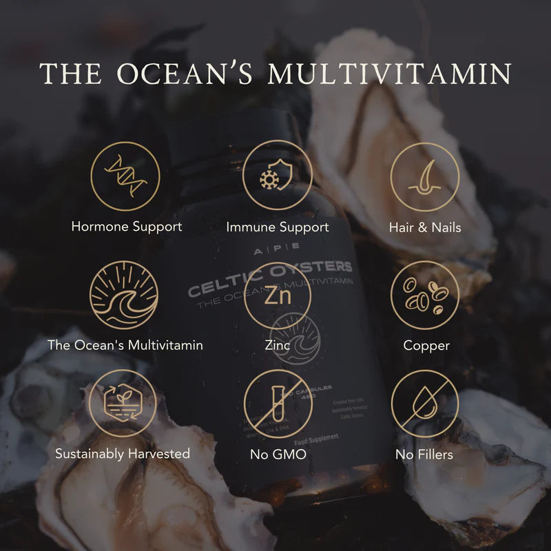 APE Nutrition - Celtic Oysters - Freeze-Dried Whole Oyster Capsules (120caps)