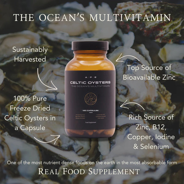 APE Nutrition - Celtic Oysters - Freeze-Dried Whole Oyster Capsules (120caps)