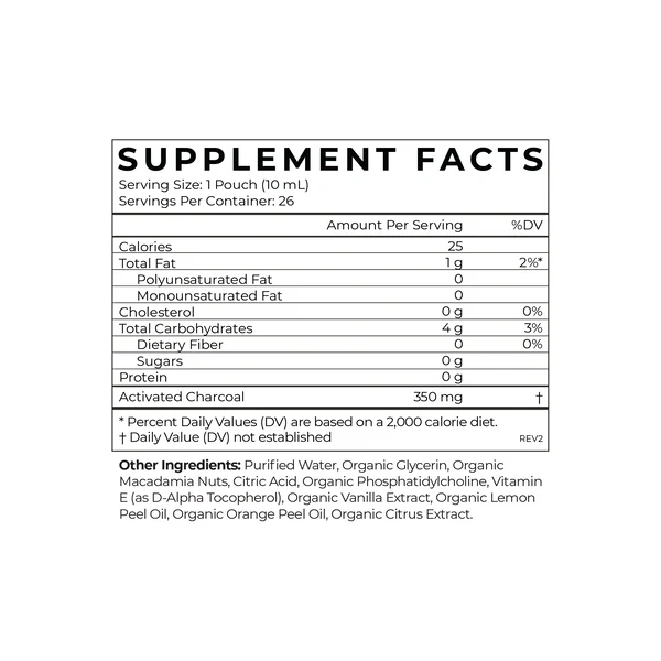 Cymbiotika - Activated Charcoal (26x10ml Pouches)