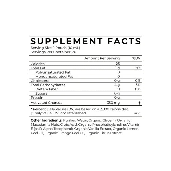 Cymbiotika - Activated Charcoal (26x10ml Pouches)