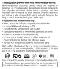 Thumbnail for Sovereign Labs - Colostrum LD® Capsules: Liposomal Delivery - 120caps (480mg each)