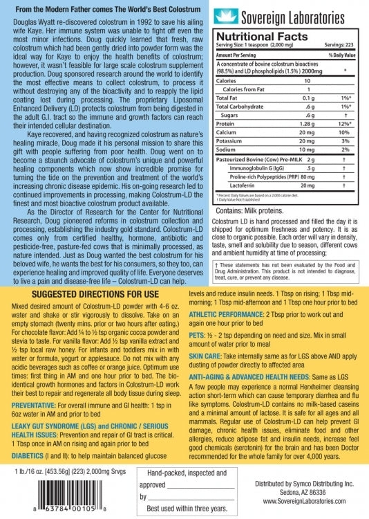 Sovereign Labs - Colostrum LD® Powder - 16 oz. (454 grams)