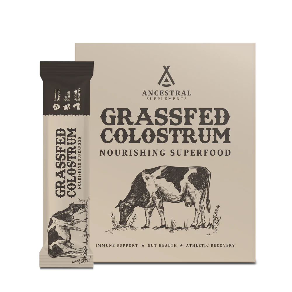 Ancestral Supplements - Grass Fed Beef Colostrum Stick Packs (30 servings 1g per stick)