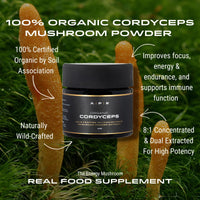 Thumbnail for APE Nutrition - Organic Cordyceps Mushroom Powder | Concentrated Extract (40g)