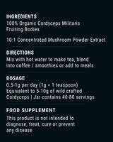 Thumbnail for APE Nutrition - Organic Cordyceps Mushroom Powder | Concentrated Extract (40g)