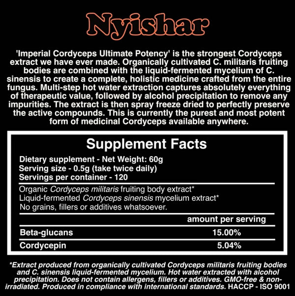 Nyishar - Imperial Cordyceps Ultimate Potency - 60g