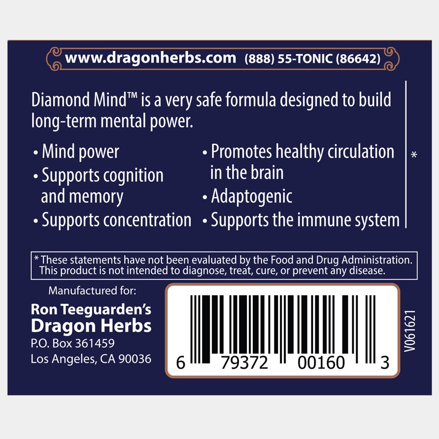 Dragon Herbs Diamond Mind 100 Capsules (500mg)