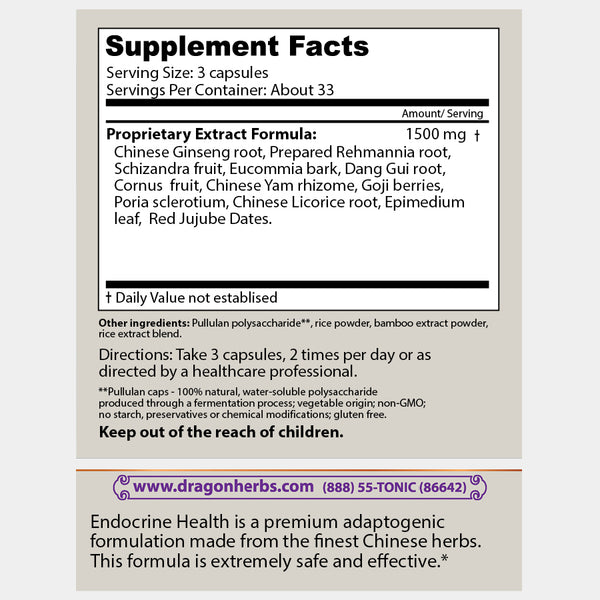 Dragon Herbs - Endocrine Health (500mg/100caps)