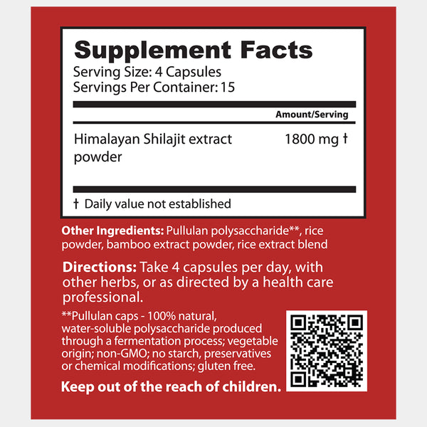 Dragon Herbs - High Mountain Shilajit (60caps/450mg)