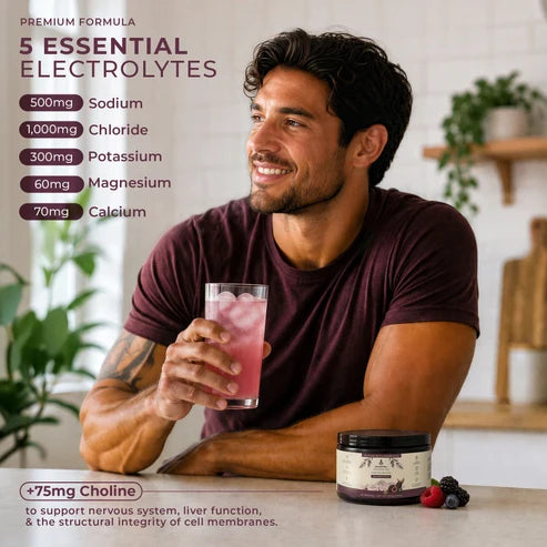 Ancestral Supplements - Electrolytes Wild Berry Flavour (200g 45servings) | Celtic Sea Salt & Marine Algae