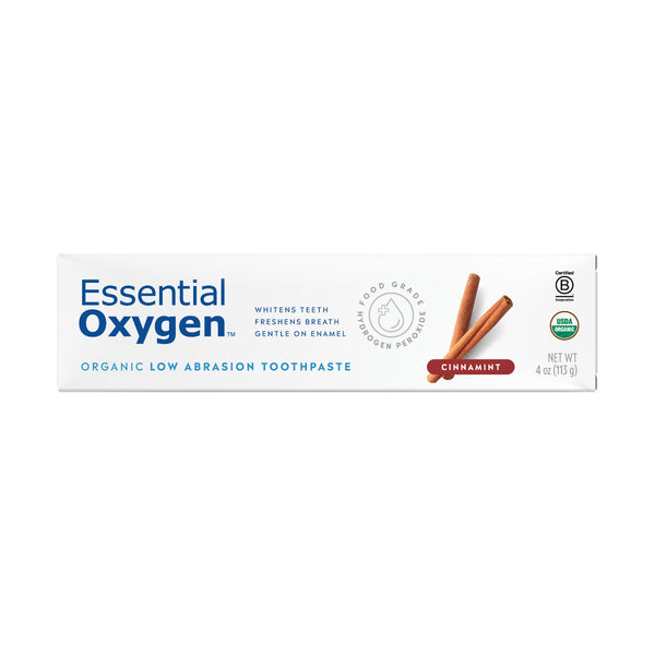 Essential Oxygen | Organic Low Abrasion Toothpaste 4oz | Cinnamint