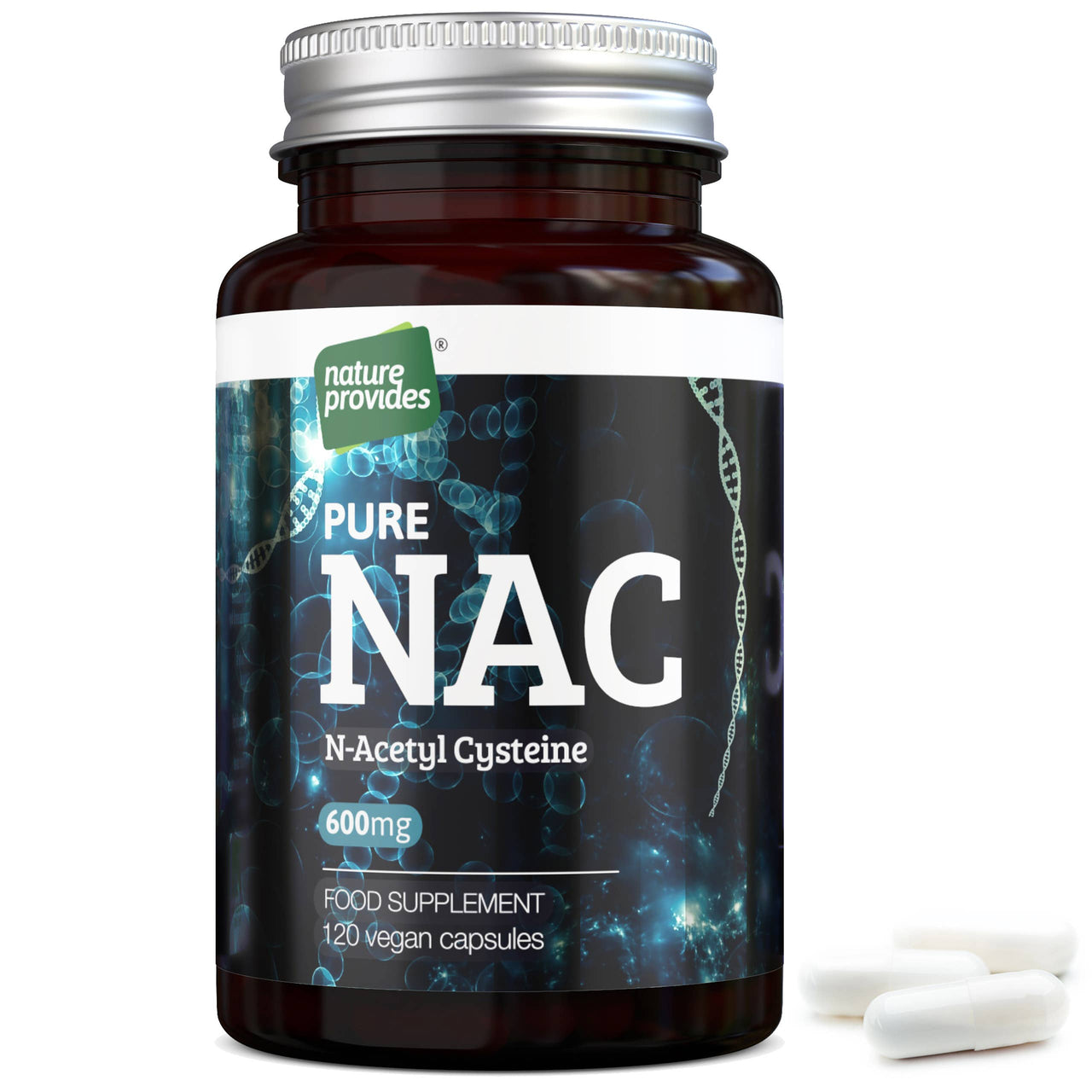 NAC N-Acetyl Cysteine (Free-form & 100% Pure) - 120 capsules