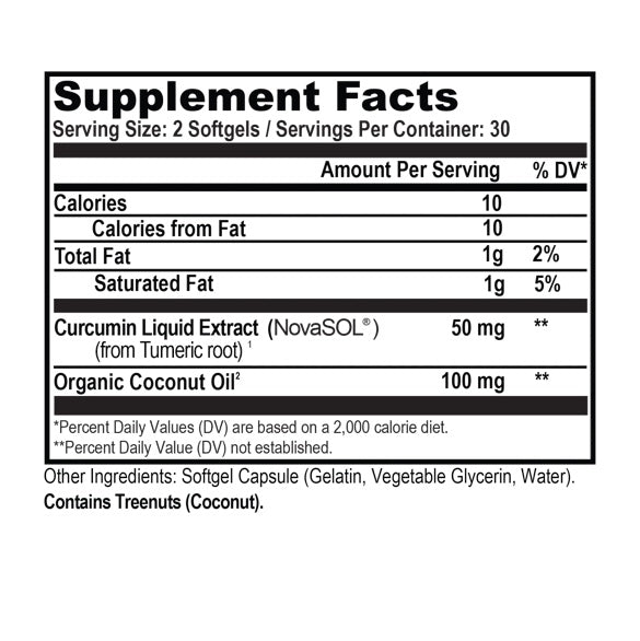 Curcumin with Organic Coconut Oil - 60 ct. (Natural Stacks)