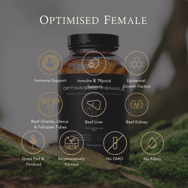 APE Nutrition - Organic Grass-Fed Optimised Female | Nose-to-Tail Nutrition (180caps/500mg)