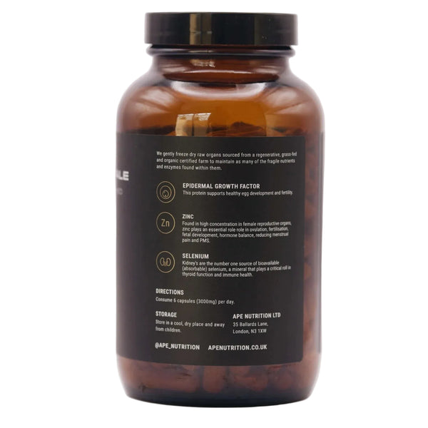 APE Nutrition - Organic Grass-Fed Optimised Female | Nose-to-Tail Nutrition (180caps/500mg)