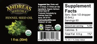 Thumbnail for Andreas Seed Oils - Organic Fennel Seed Oil 30ml (1floz)