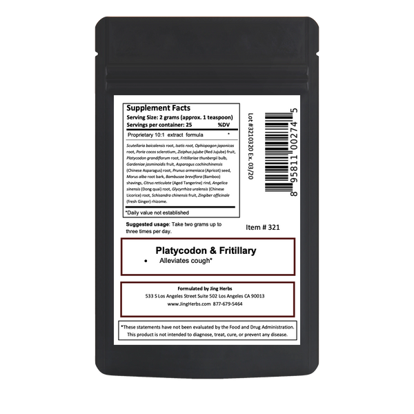 Jing Herbs - Fortified Platycodon & Fritillary powder 50g (with Baicalin and Isatis)