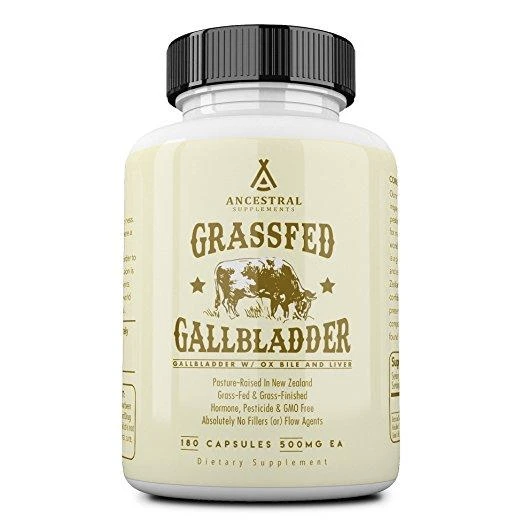 Ancestral Supplements - Grass Fed Gallbladder (w/ Ox Bile and Liver) 180caps 500mg