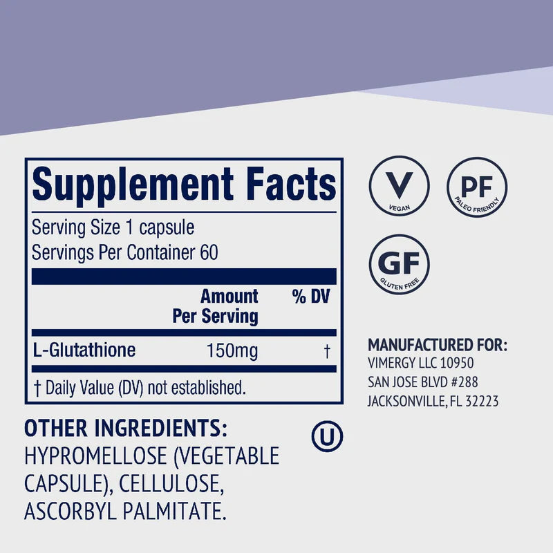 Vimergy Herbs - Glutathione 60caps 150mg