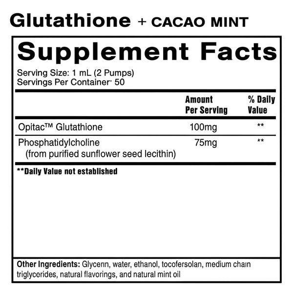 Quicksilver Scientific Liposomal Glutathione (GSH) 50ml - Cacao & Mint