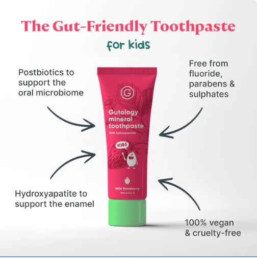 Gutology Kids Mineral Toothpaste with hydroxyapatite (75ml) Wild Strawberry