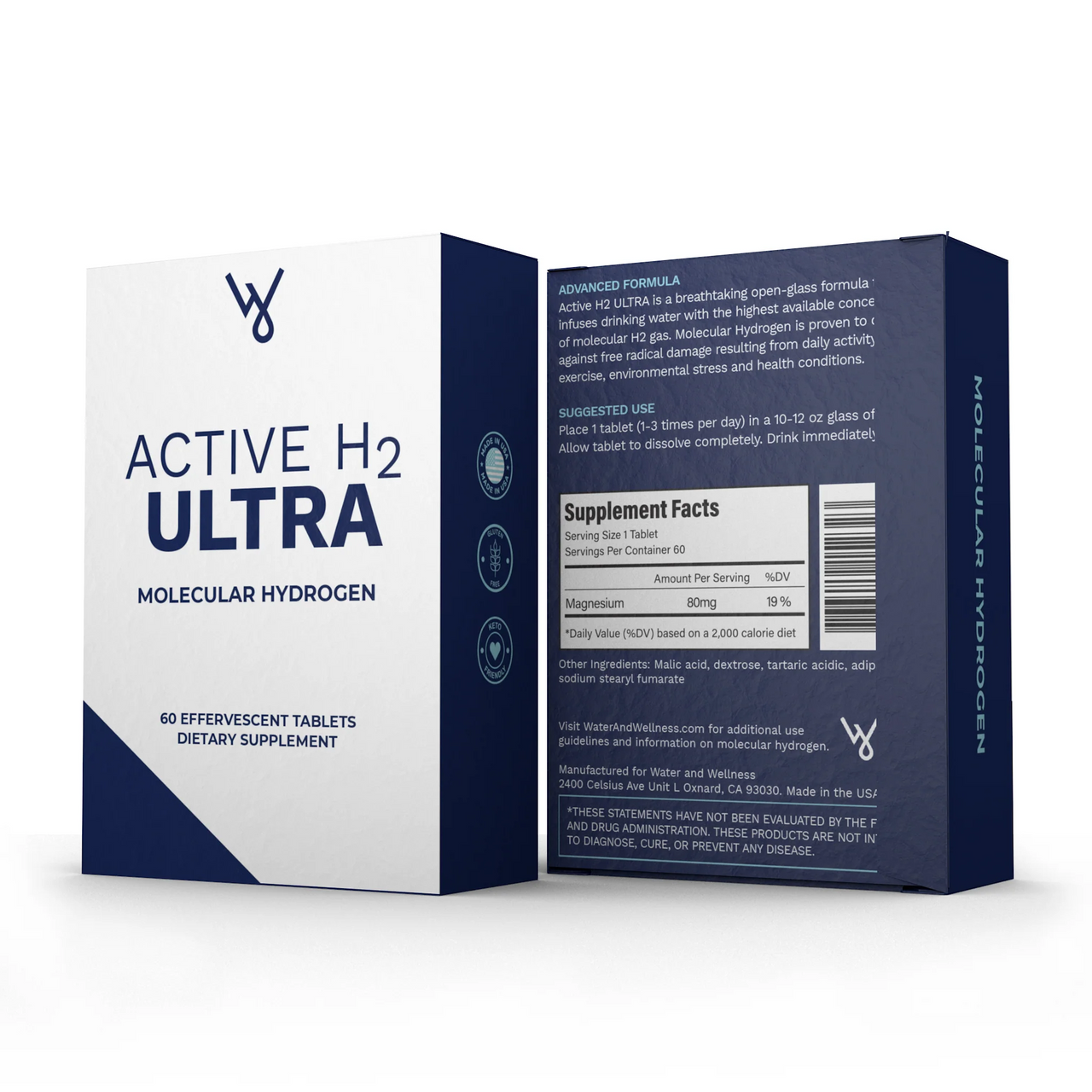 Active H2 (60 tablets) - All Natural Hydrogen Antioxidant Tablets (molecular hydrogen)