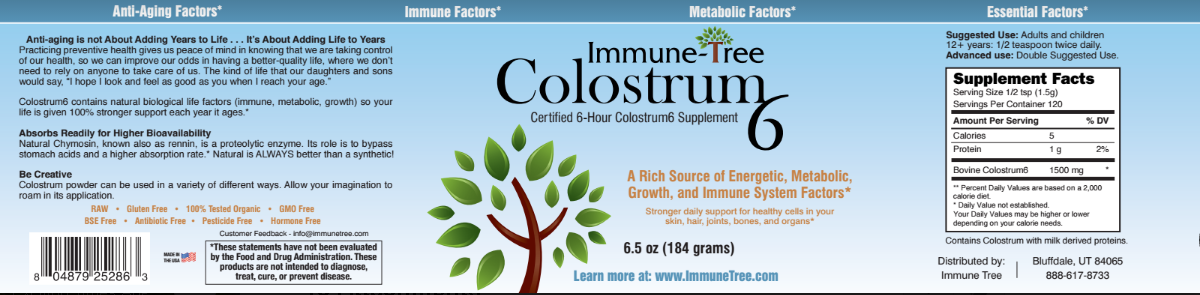 Wholefood Colostrum 6.5oz Powder (Immune Tree)