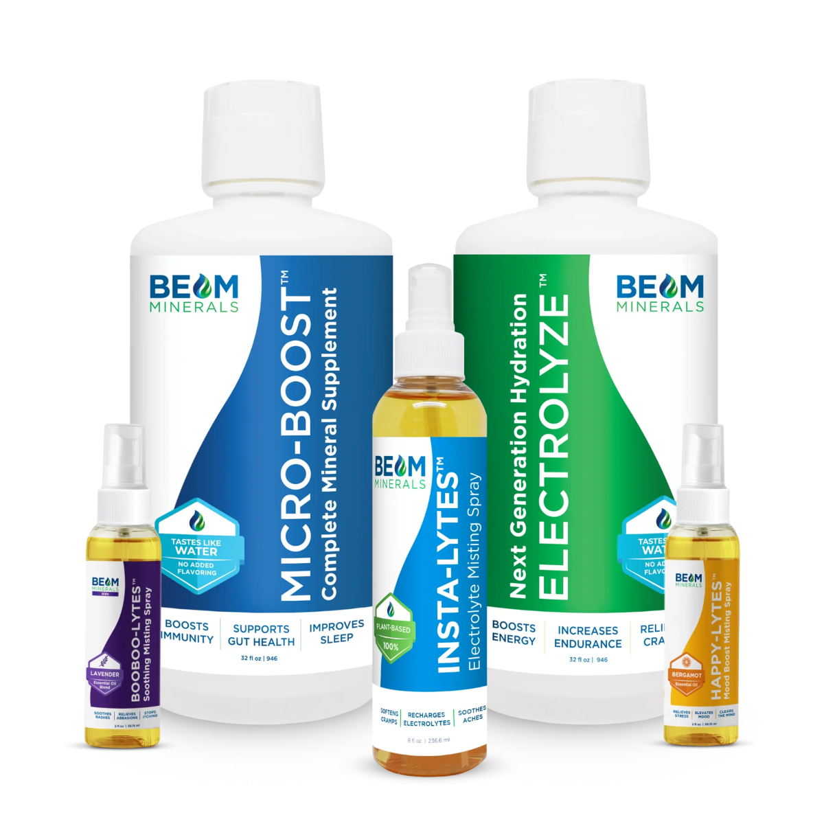 BEAM Minerals - Kids Complete Mineral Support Kit (Micro-Boost, Electrolyze, Insta-Lytes, Happy-Lytes & Boo-Boo-Lytes)