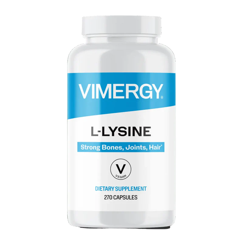 Vimergy Herbs - L-Lysine 270caps (500mg L-Lysine HCI + 40mg Bamboo per capsule)