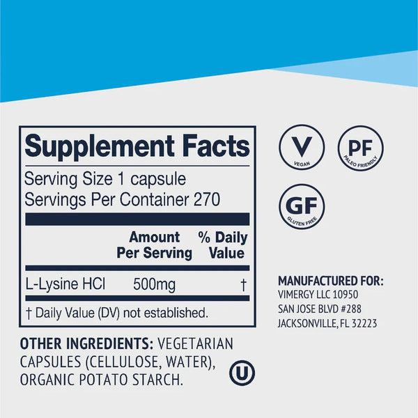 Vimergy Herbs - L-Lysine 90caps (Trial Size)