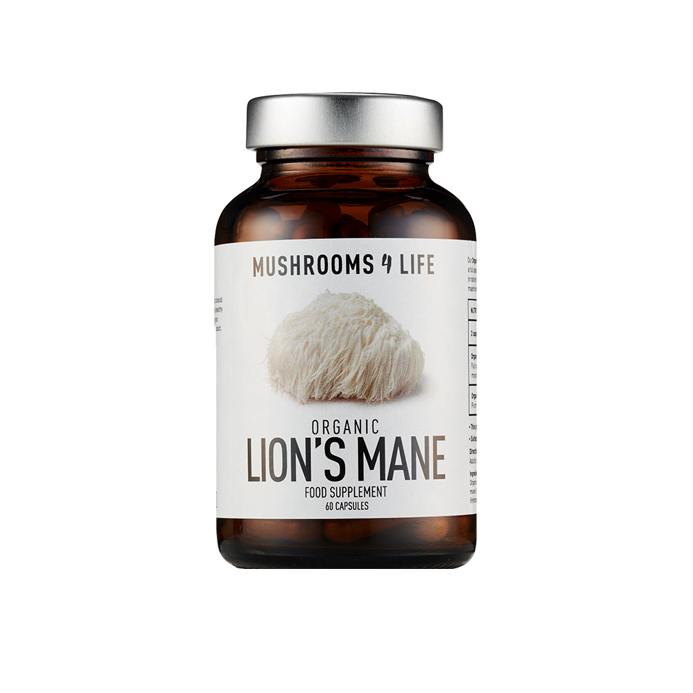 Organic Lion’s Mane Mushroom 60 Caps 500mg (Mushrooms 4 Life)