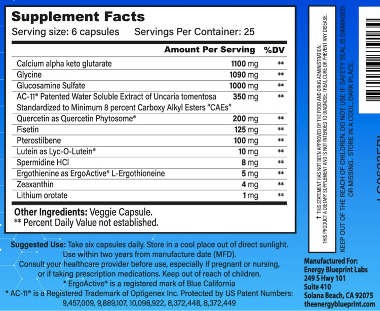 The Energy Blueprint - Longenesis 150caps