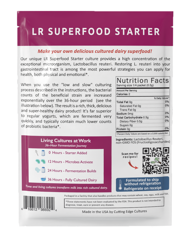 Cutting Edge Cultures |  LR Superfood Starter (to make L. Reuteri fermented dairy)