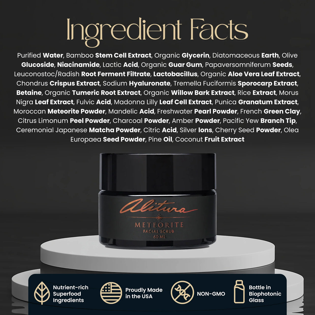 Alitura - The Meteorite Facial Scrub | Exfoliating Facial Polish (60ml)