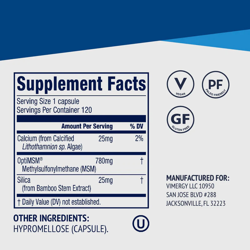 Vimergy Herbs - MSM 120caps (Silica + Calcium)