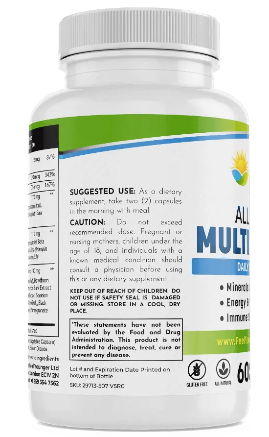 Feel Younger - All in One Multivitamin + Mineral Formula 60caps