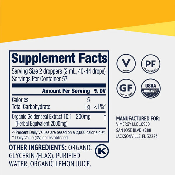 Vimergy Herbs Goldenseal 10:1 (115ml)
