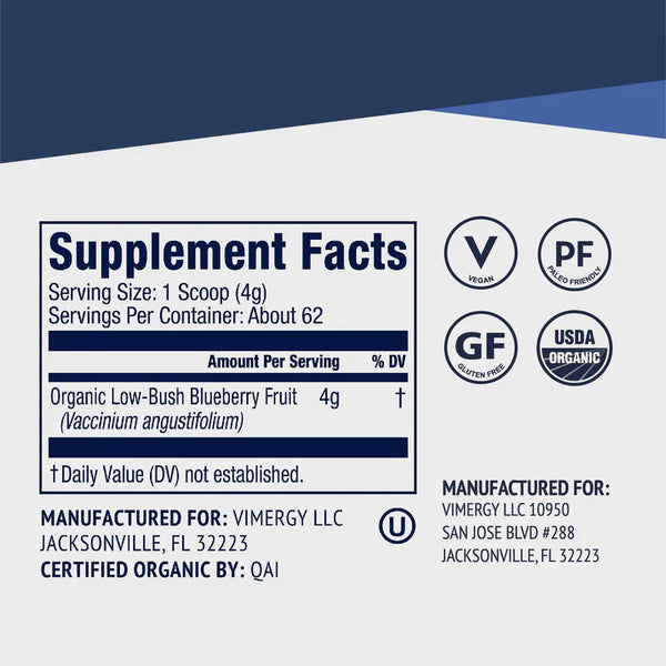 Vimergy Herbs - Wild Blueberry Powder 250g (Brain Body Protect)
