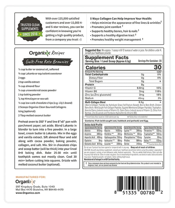 Organixx - Clean Sourced Collagens 180g (20 Servings)