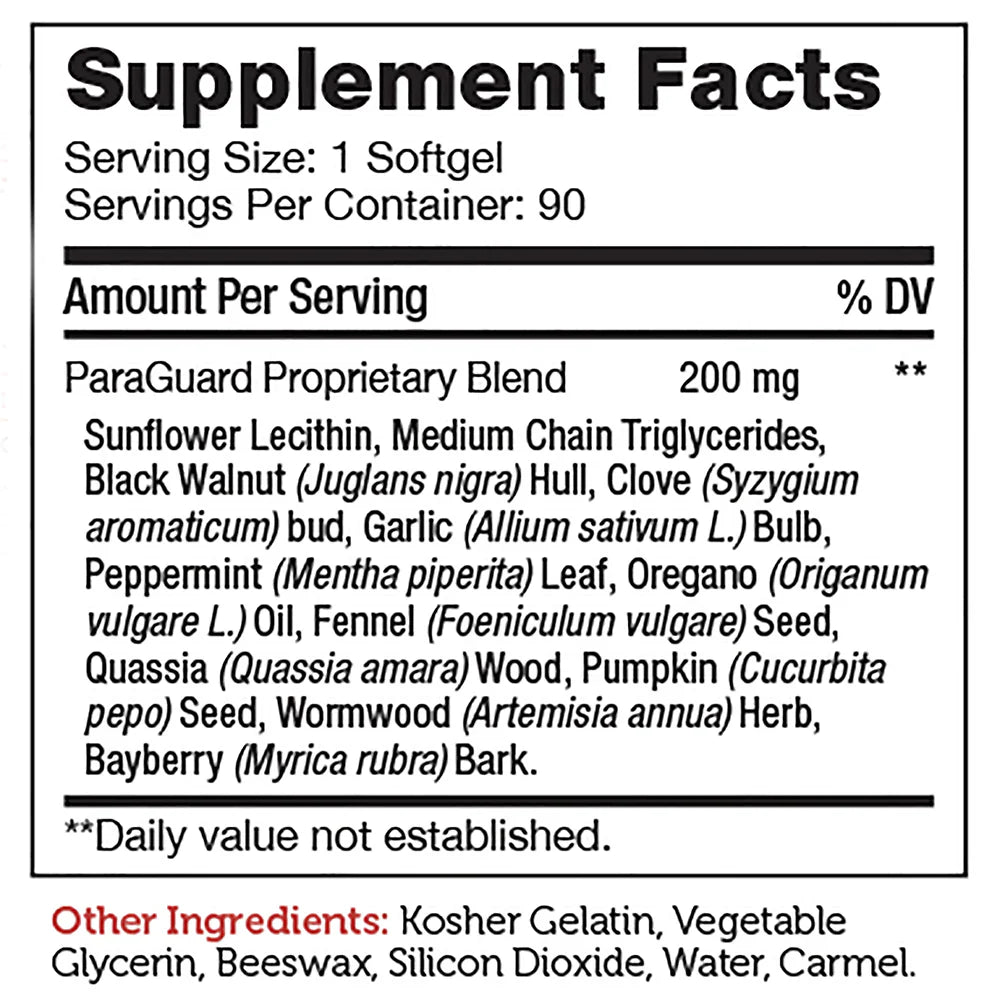 Zahler - ParaGuard 90 Softgels (Wormwood, Walnut Hull, Clove Bud, Pumpkin Seed)