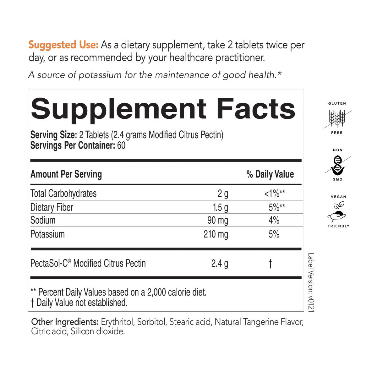 EcoNugenics - PectaSol (Modified Citrus Pectin) 120 Chewable Tablets Tangerine Infusion