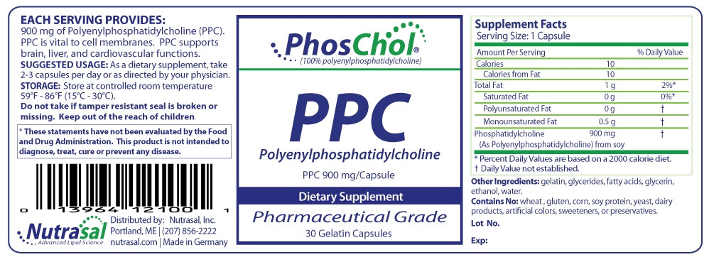 Nutrasal PhosChol 900 -- 30 Soft Gel Caps