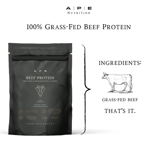 APE Nutrition - Grass-Fed Beef Protein Powder | Unflavoured (1kg/50 Servings)
