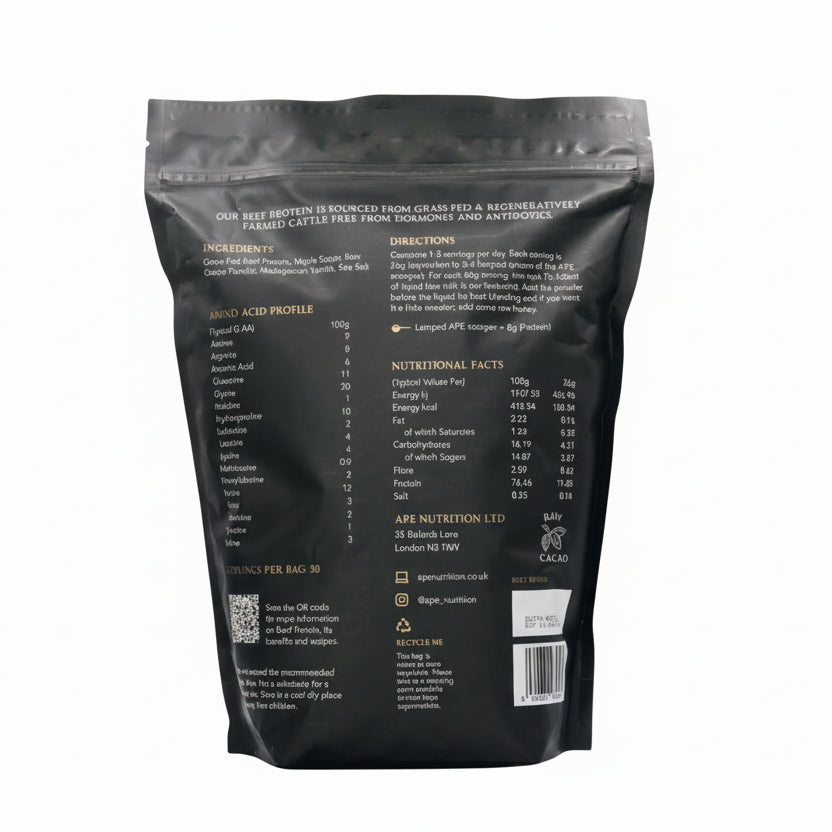 APE Nutrition - Grass-Fed Beef Protein, Raw Cacao & Maple Sea Salt (1.2kg)