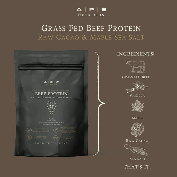 APE Nutrition - Grass-Fed Beef Protein, Raw Cacao & Maple Sea Salt (1.2kg)