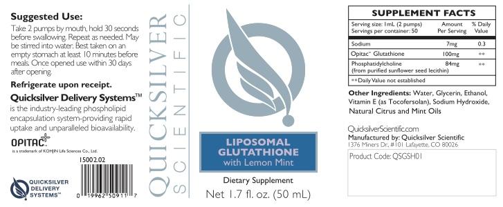 Quicksilver Scientific Liposomal Glutathione (GSH) 50ml