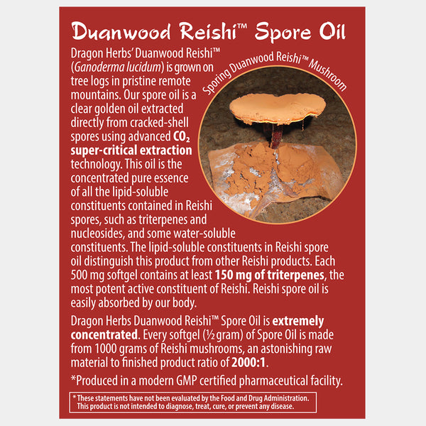 Dragon Herbs Duanwood Reishi Spore Oil - 30 softgels