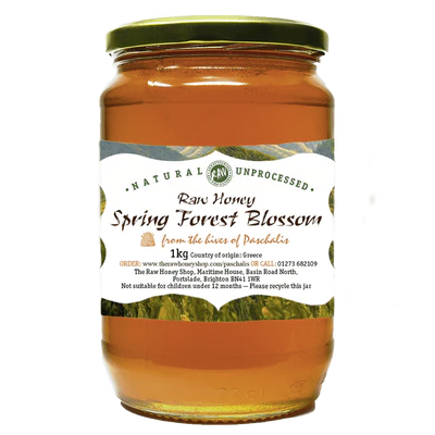 Asterios - Artisan Raw Greek spring Forest Blossom Honey 1kg (Raw, Organic, Runny)